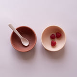 Silicone Suction Bowl Set - Blush / Terracotta
