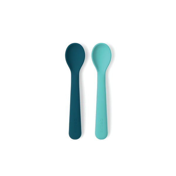 Silicone Feeding Spoon Set - Blue Abyss / Lagoon