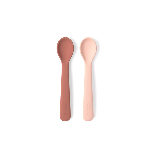 Silicone Feeding Spoon Set - Blush / Terracotta
