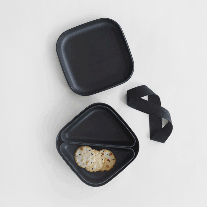 Square Bento Lunch Box - Black