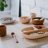 Silicone Suction Bowl Set - Blush / Terracotta